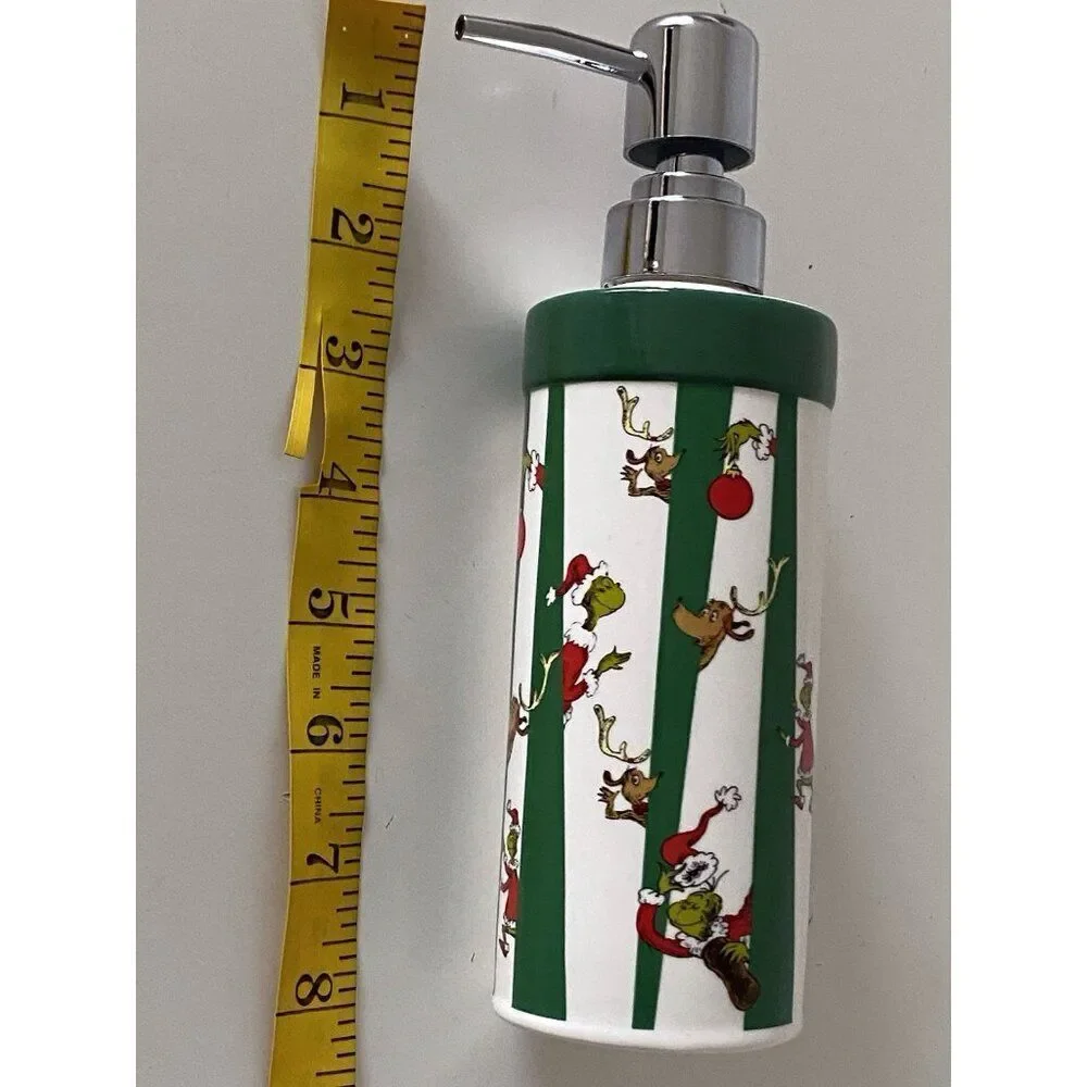 De. Seuss The Grinch And Max Ceramic Soap Dispenser Pump Christmas Ornaments NEW